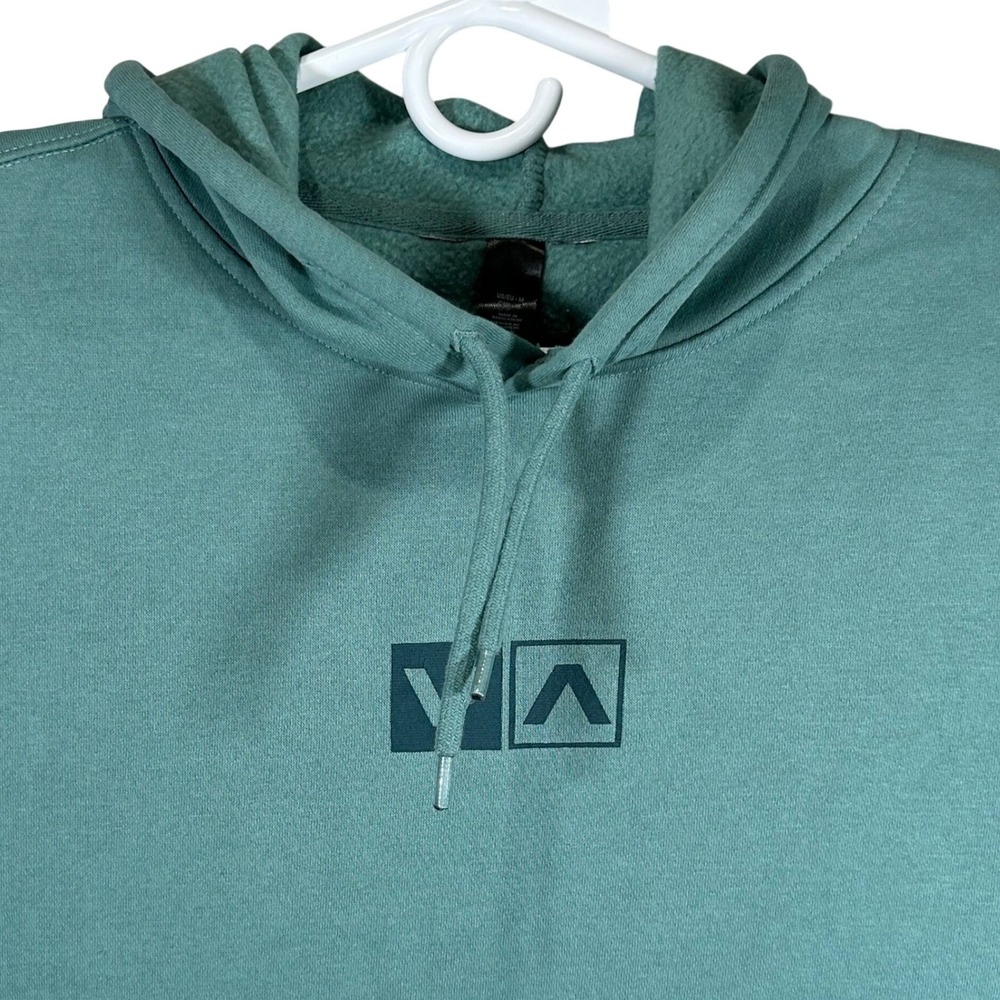 RVCA Mens VA Graphic Hoodie Sage Green Fleece Pullover Sweatshirt Size M